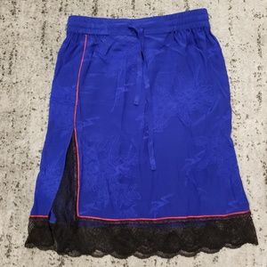 Zadig & Voltaire Silky Lace Skirt 38 Royal Blue
